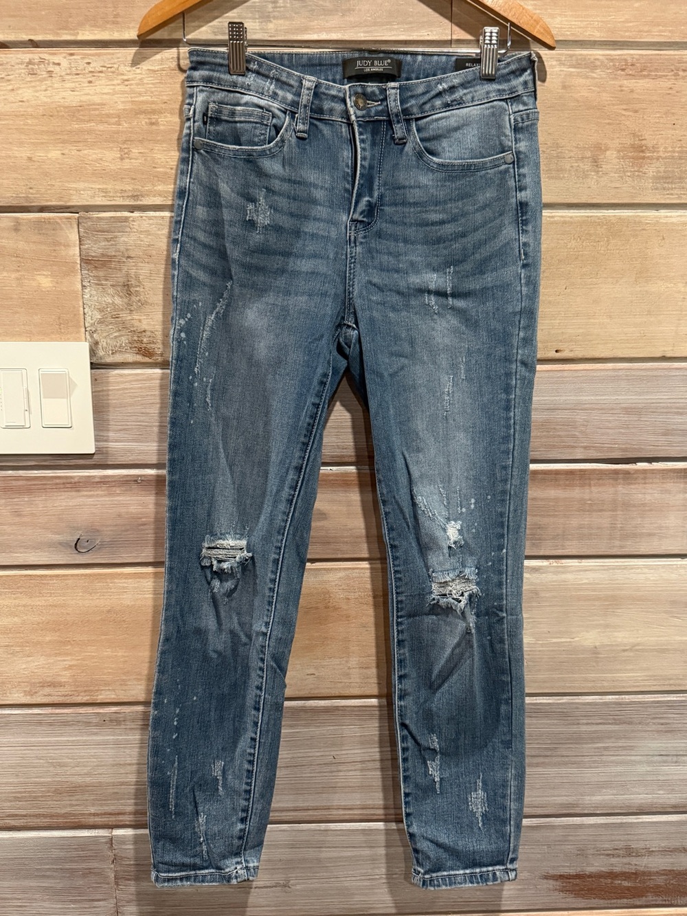 Judy Blue Adelene Mid Rise Girlfriend Distressed Jeans Size 29